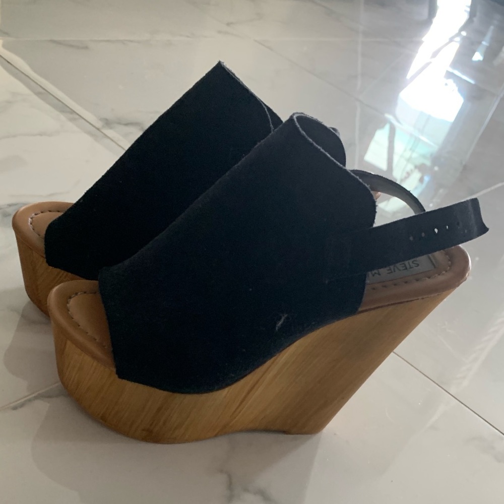 Steve Madden wooden platform sandal wedges